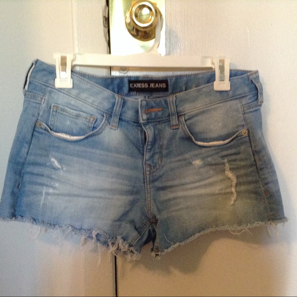 Ripped Denim Short Shorts
